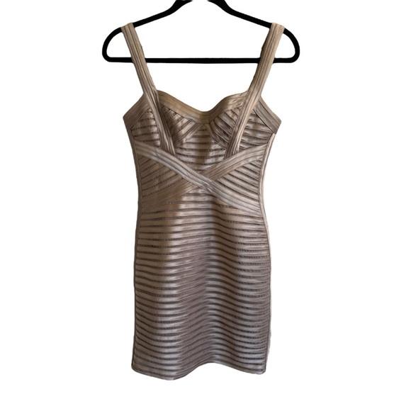 BCBGMaxAzria Rivas Banded Mini Dress, Pumice, Size 2 - Picture 3 of 10